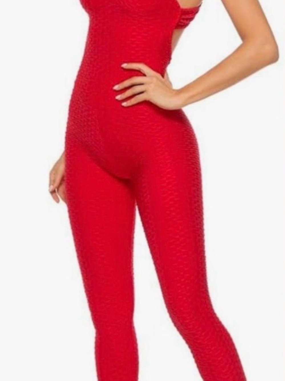 Trendy Scrunch Butt Texture Jumpsuit - Picture 2 of 2
